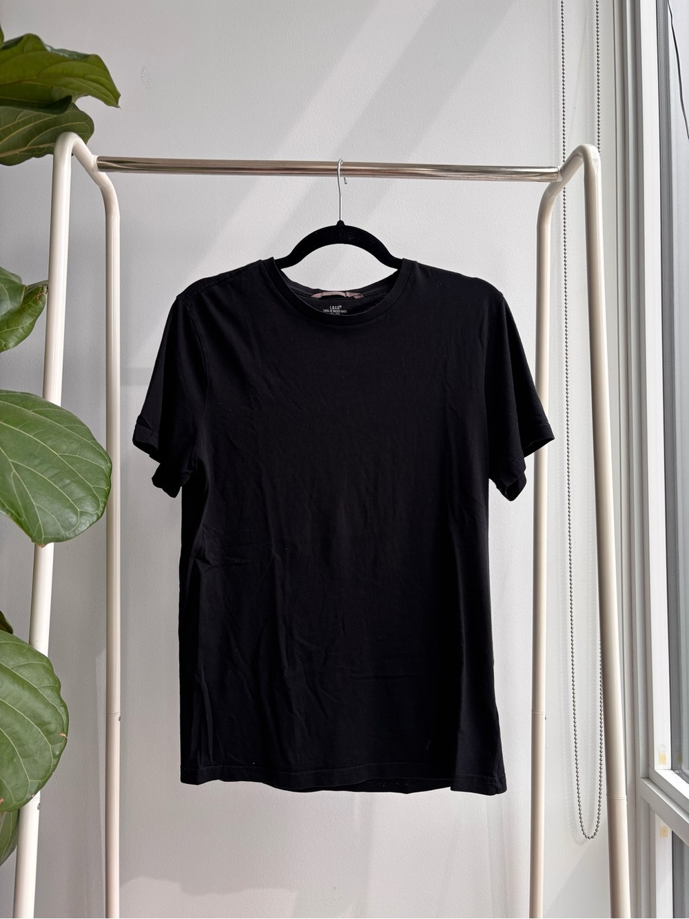 H&M | Men's Plain Black 100% Cotton Short Sleeve T-shirt L